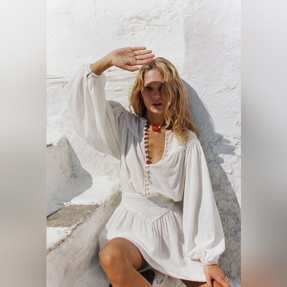 NWT Spell Elodie Mini Dress in Antique White - Picture 3 of 4